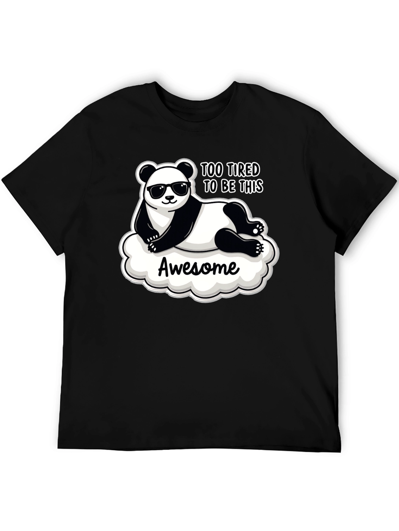 Too Tired Panda Graphic T-Shirt