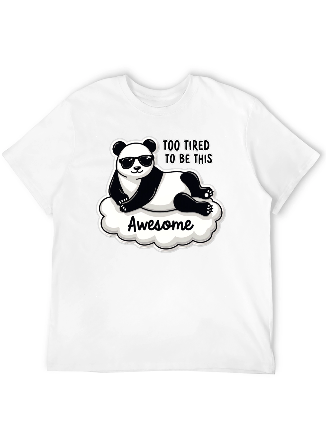 Too Tired Panda Graphic T-Shirt