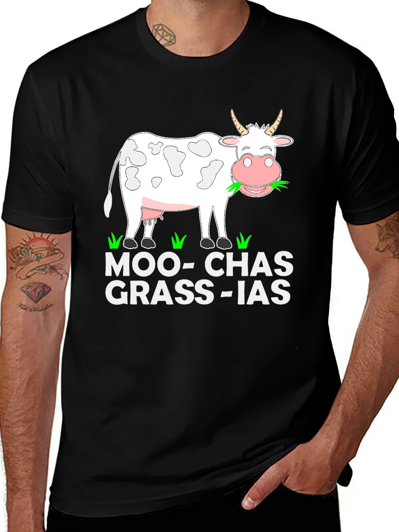 Moo-Chas Grass-ias Graphic T-Shirt