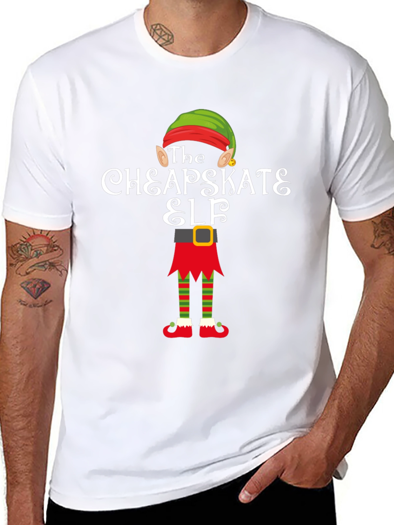The Cheapskate Elf Black Graphic T-Shirt