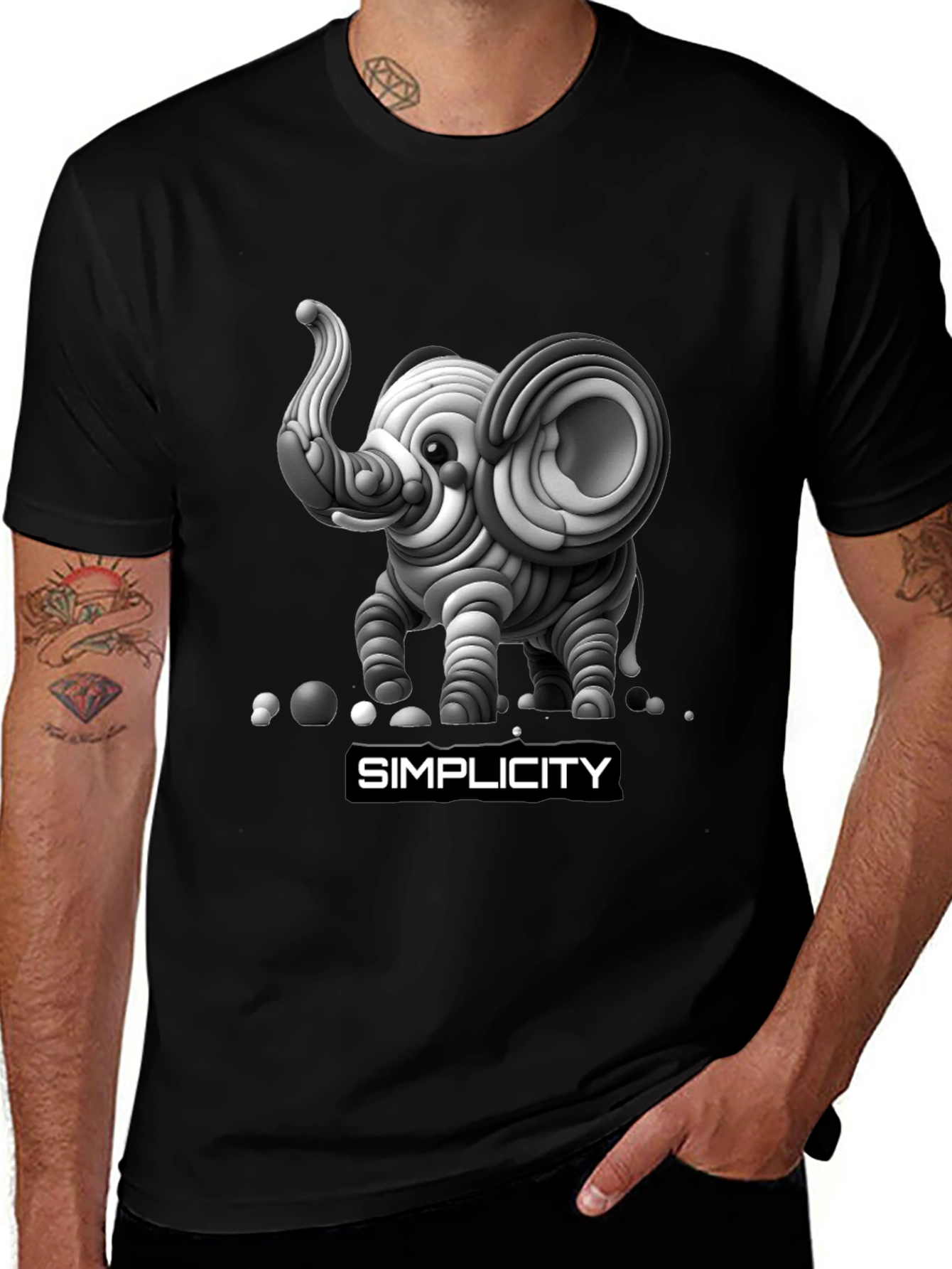 Unique Elephant Simplicity Graphic Tee