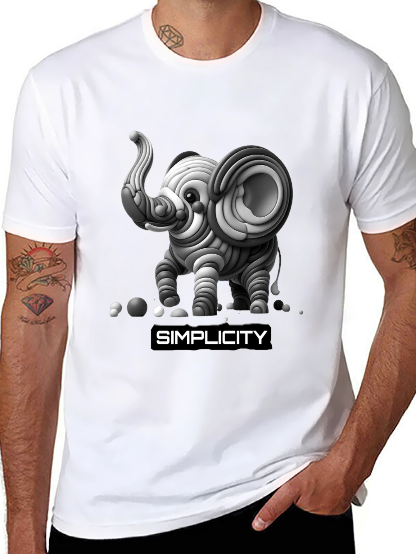 Unique Elephant Simplicity Graphic Tee