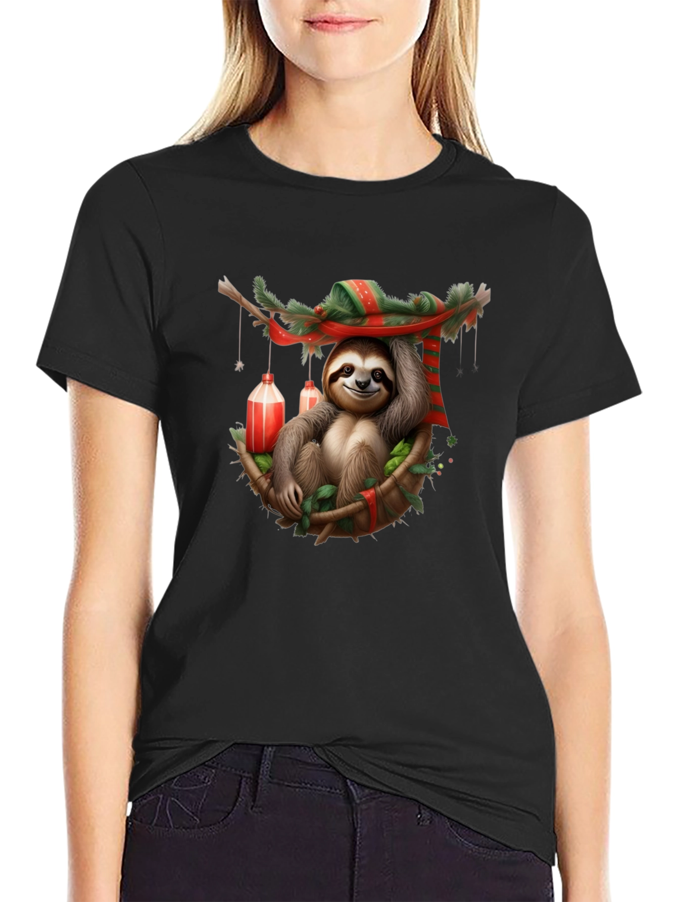 Festive Sloth T-Shirt - Holiday Style