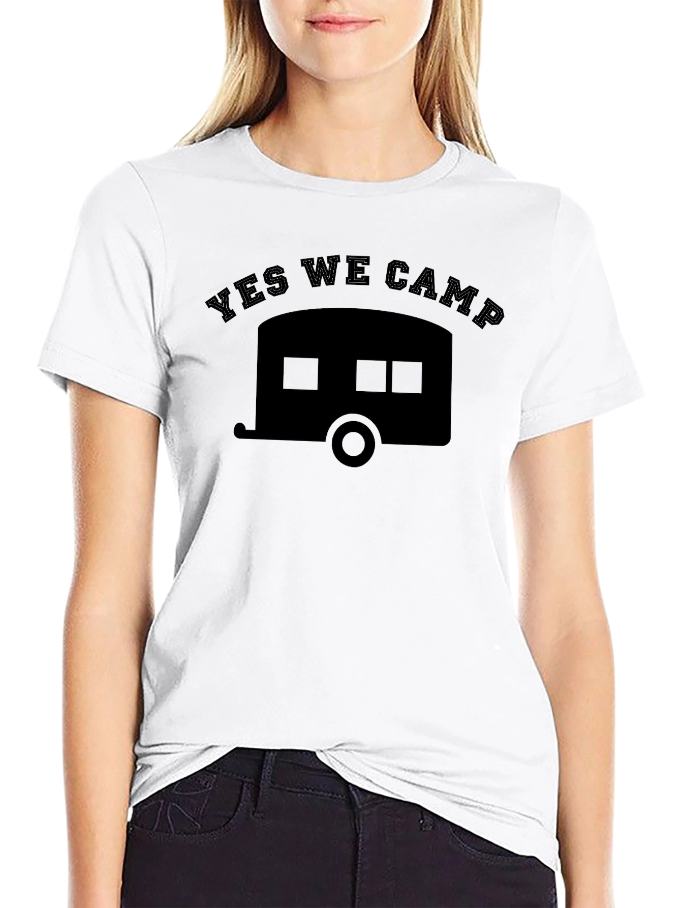 Yes We Camp Black Graphic Tee