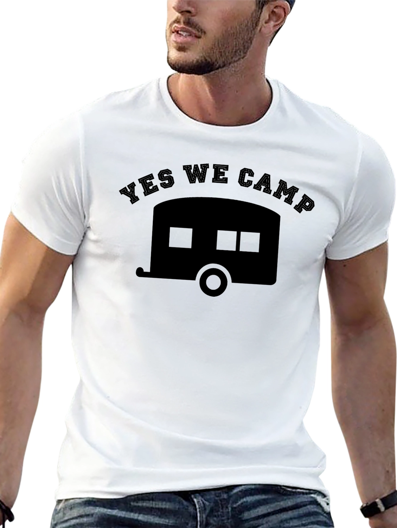 Yes We Camp Black Graphic Tee
