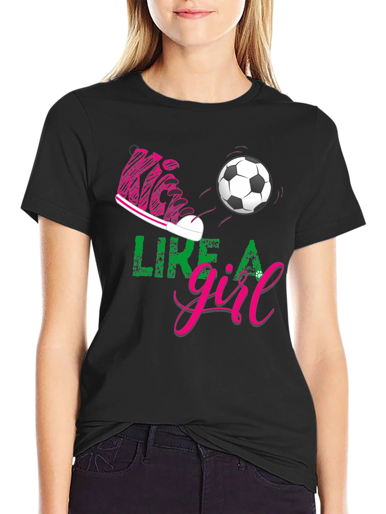 Kick Like a Girl Graphic Tee - Soccer T-Shirt