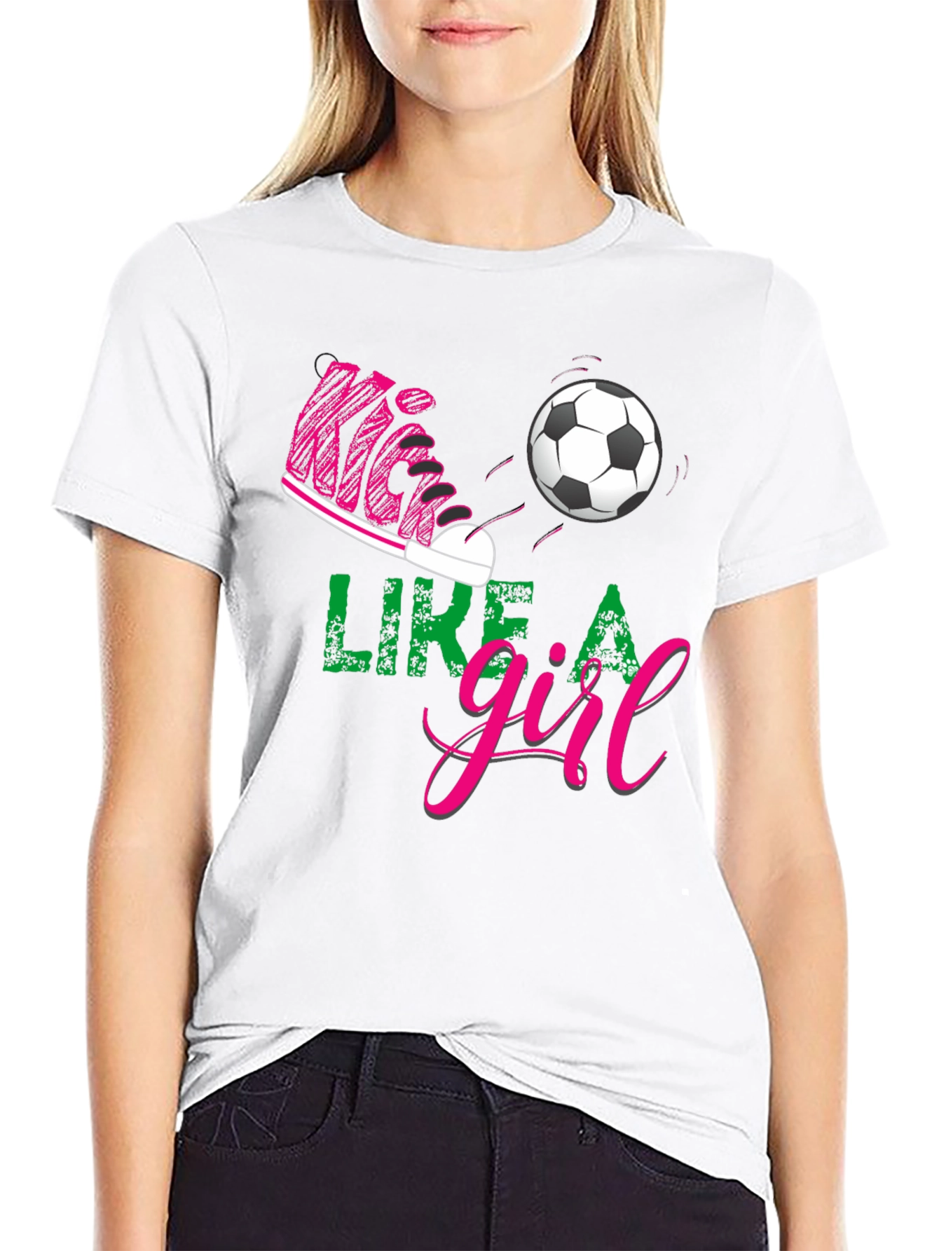 Kick Like a Girl Graphic Tee - Soccer T-Shirt