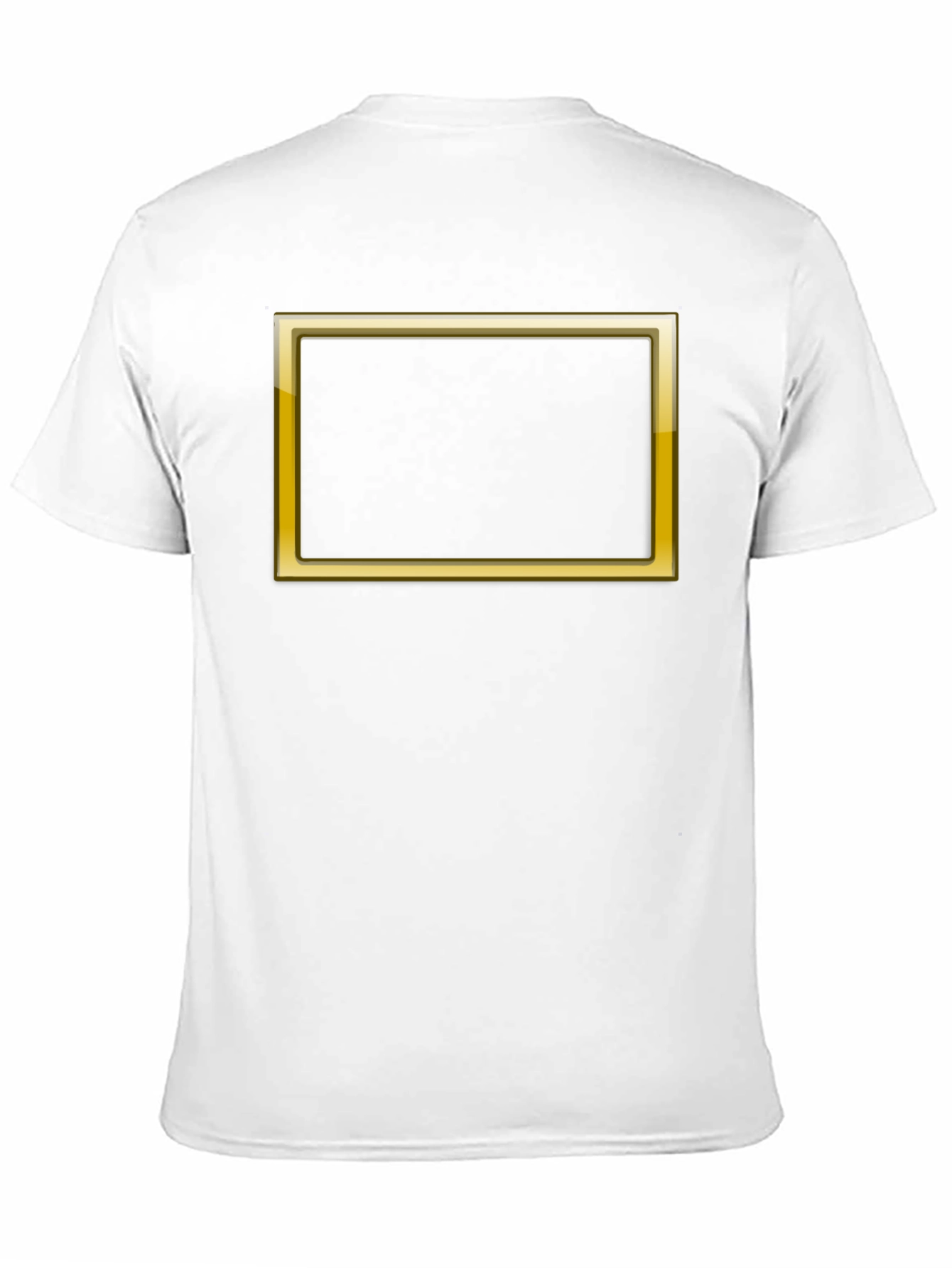 Black Graphic Tee with Gold Border Design