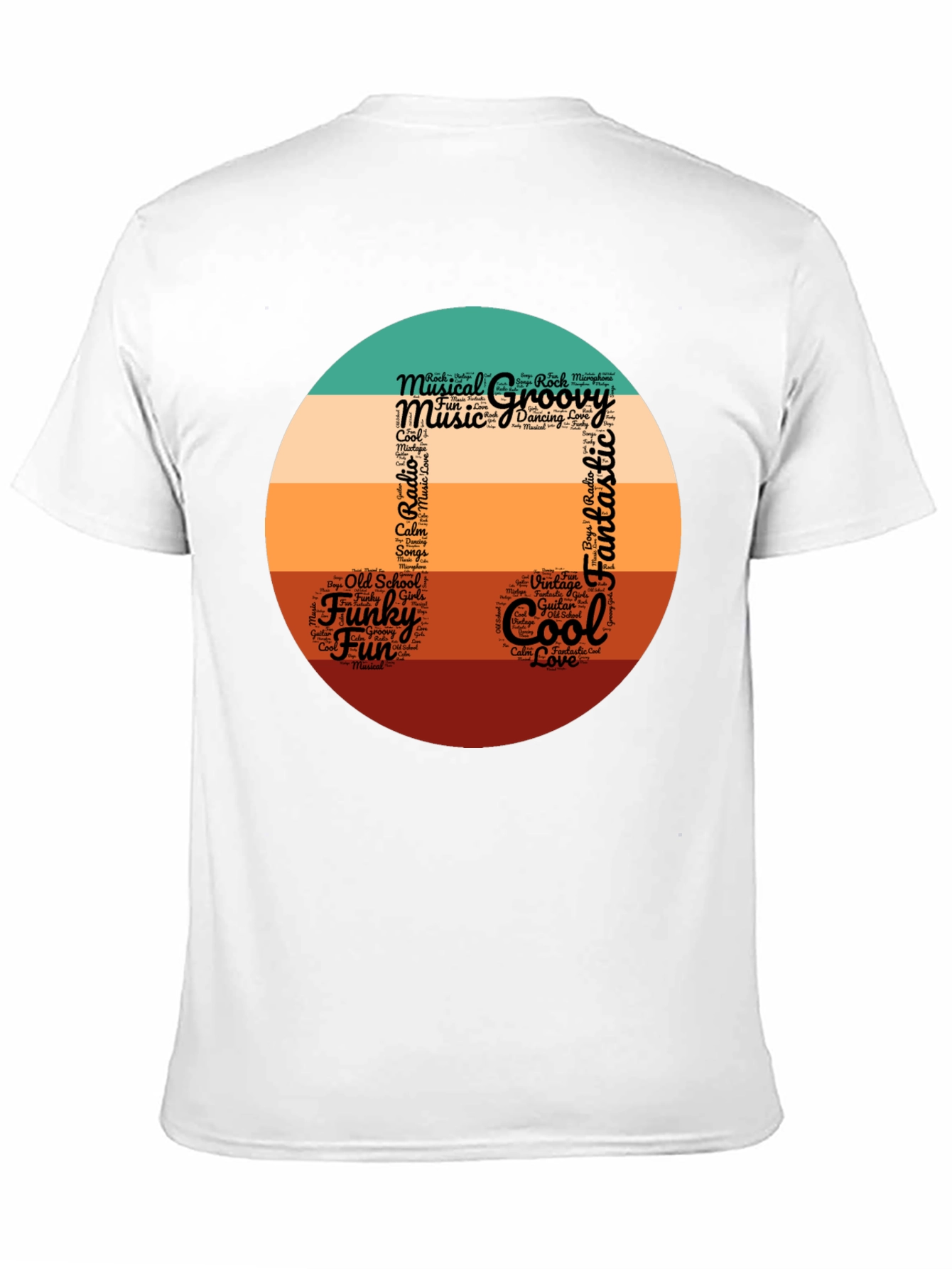 Groovy Musical Note Word Art T-Shirt