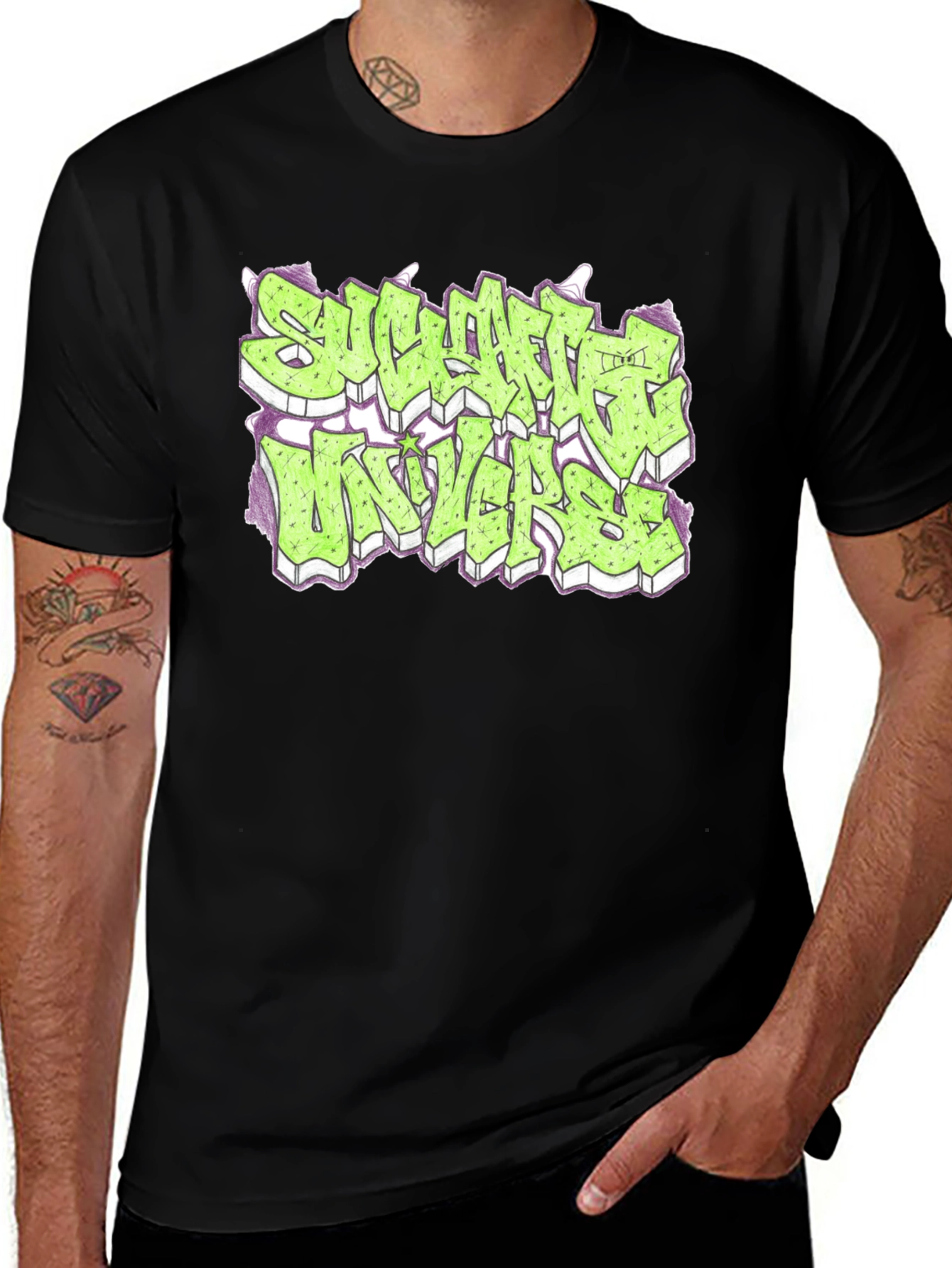 Streetwear Graphic Print Black T-Shirt
