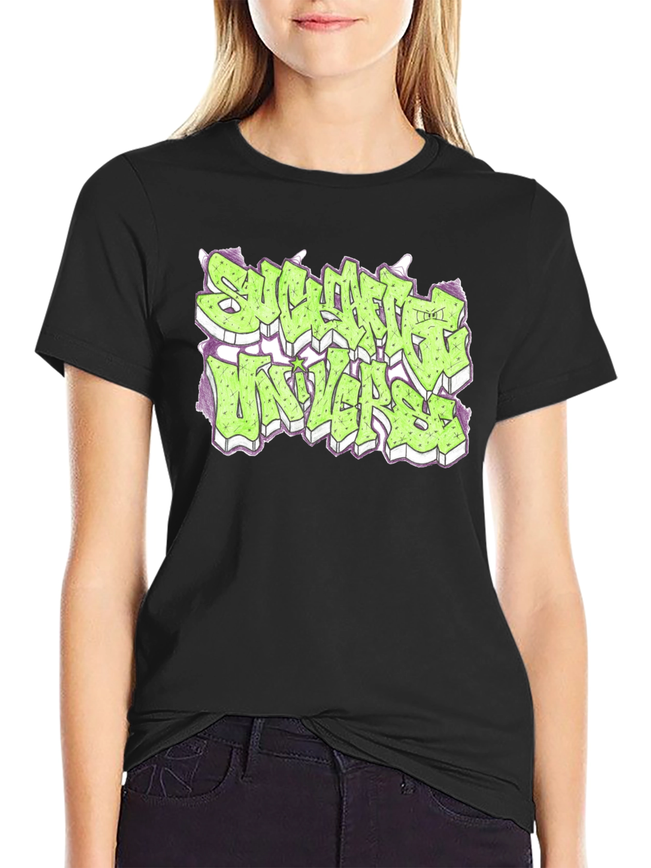 Streetwear Graphic Print Black T-Shirt