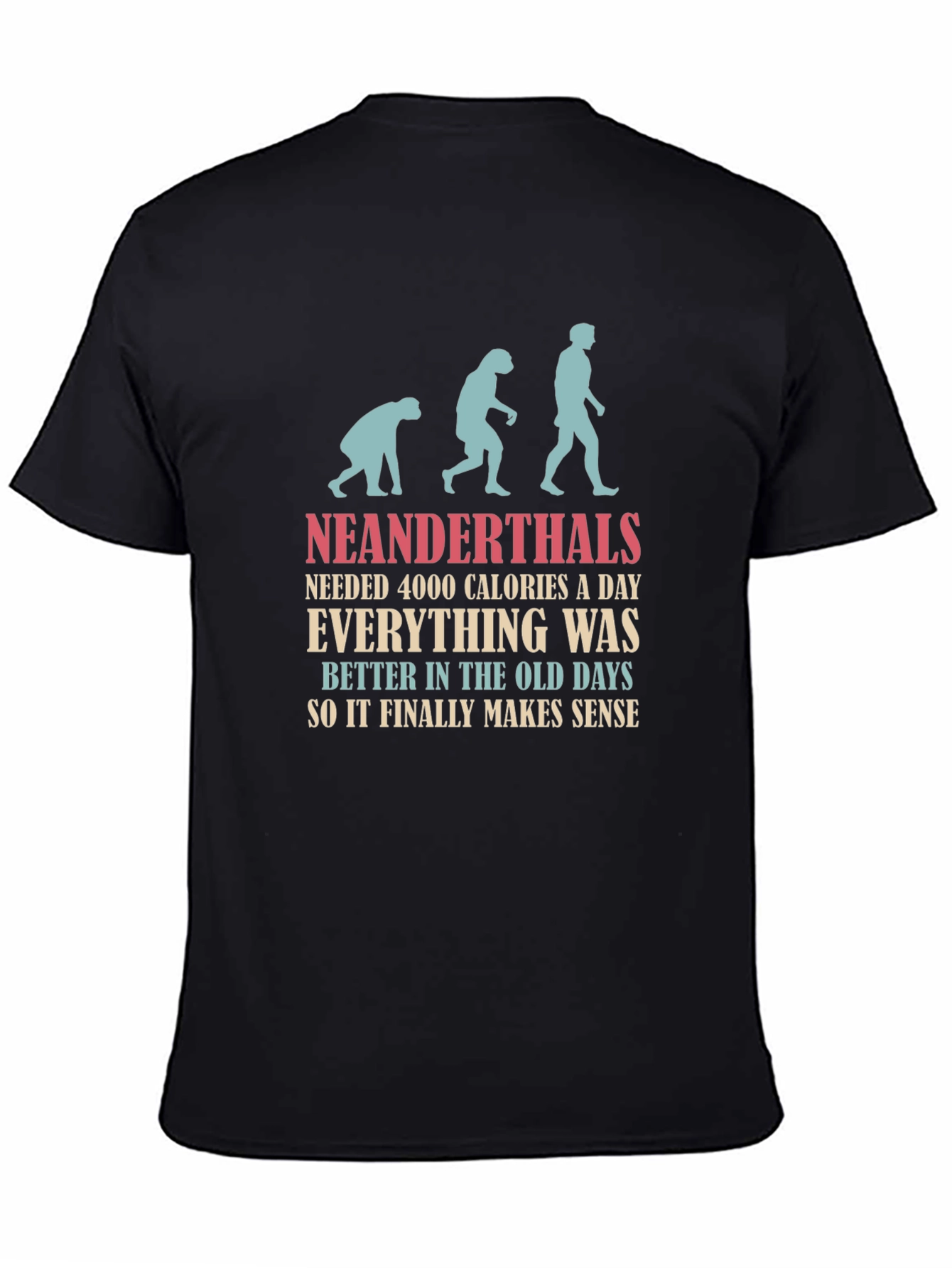 Neanderthal Evolution T-Shirt - Calories & Old Days