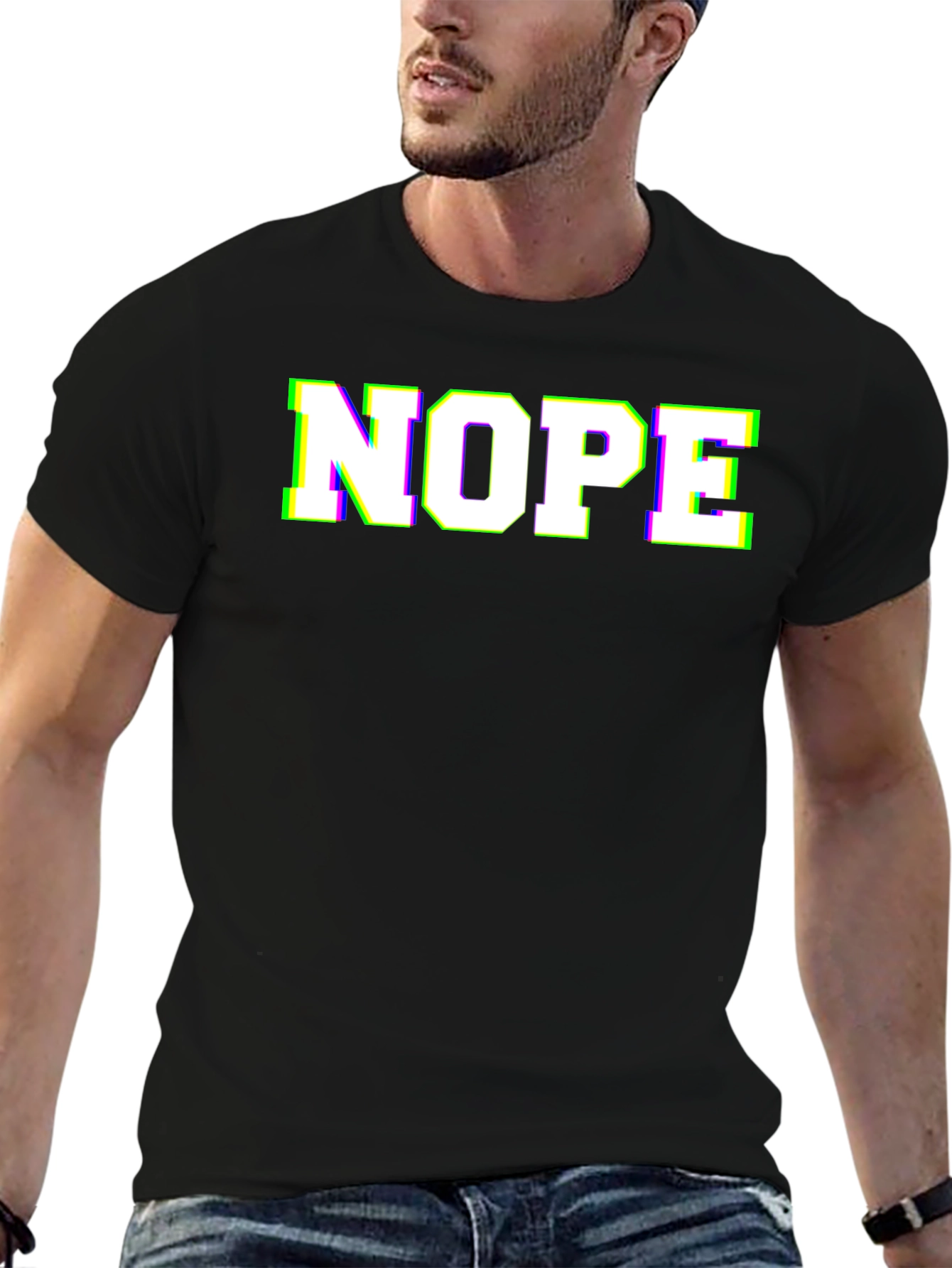 Nope Graphic Tee - Black Novelty T-Shirt