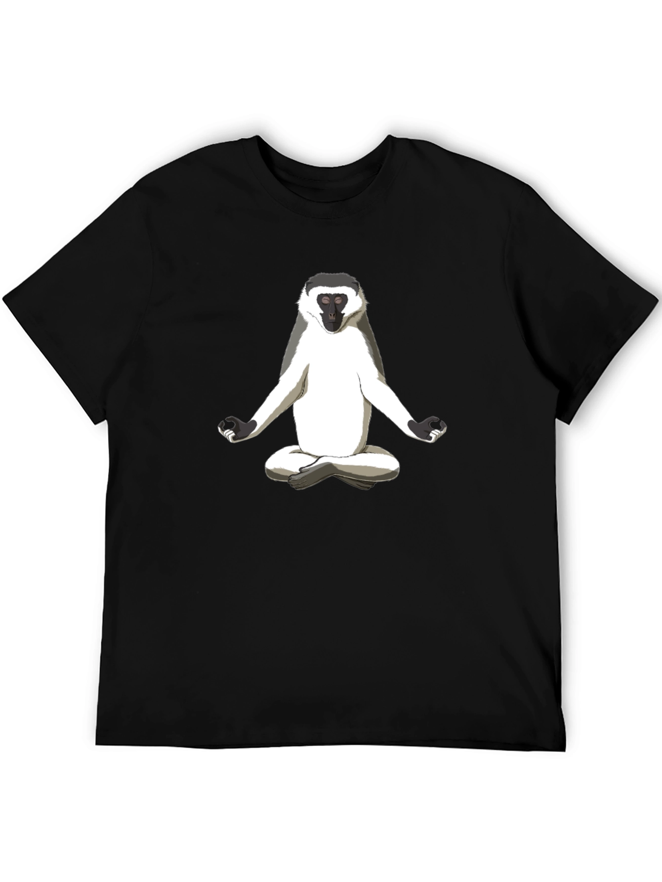 Zen Monkey Graphic Tee - Relaxed Fit Black T-Shirt