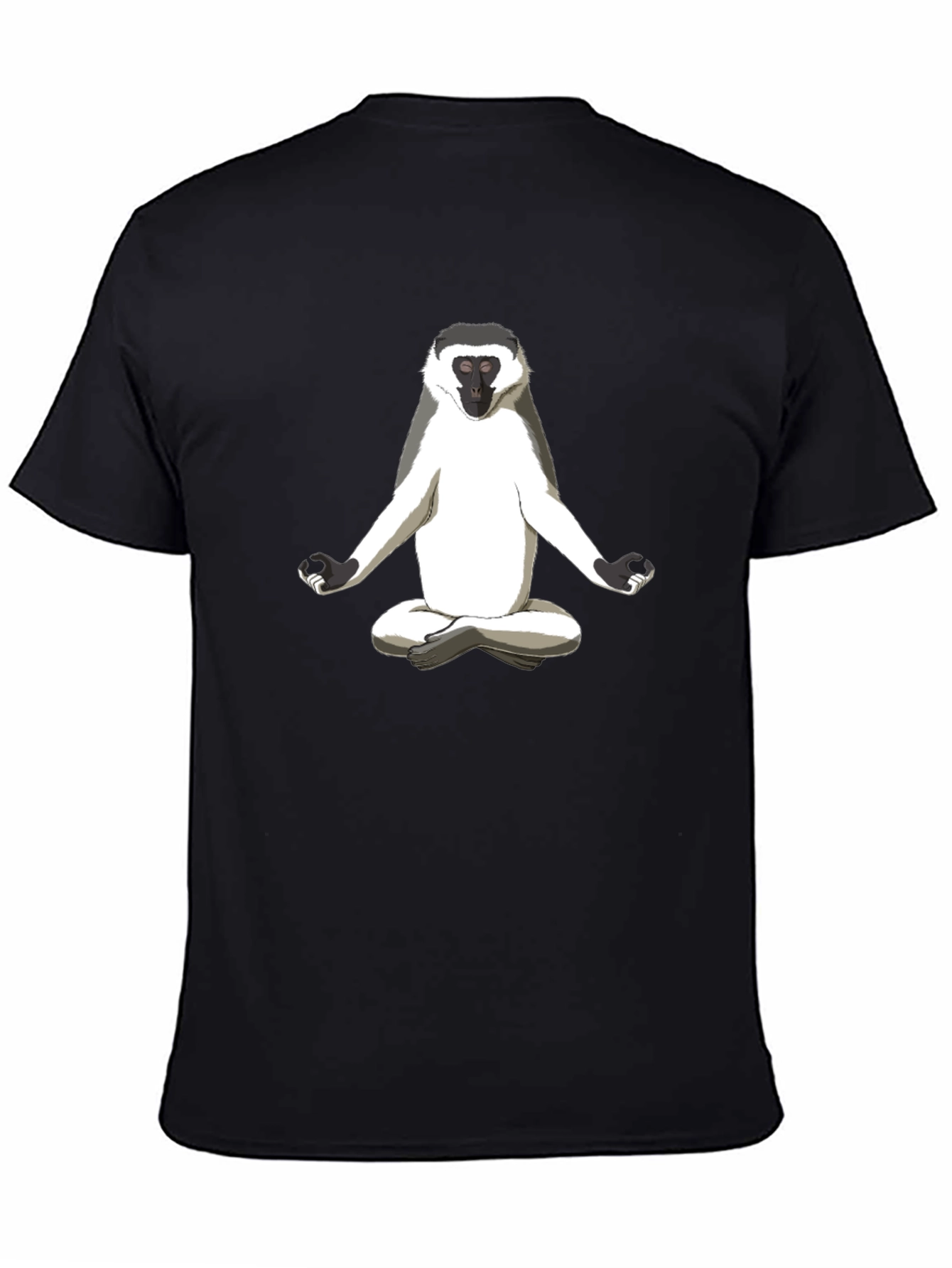 Zen Monkey Graphic Tee - Relaxed Fit Black T-Shirt