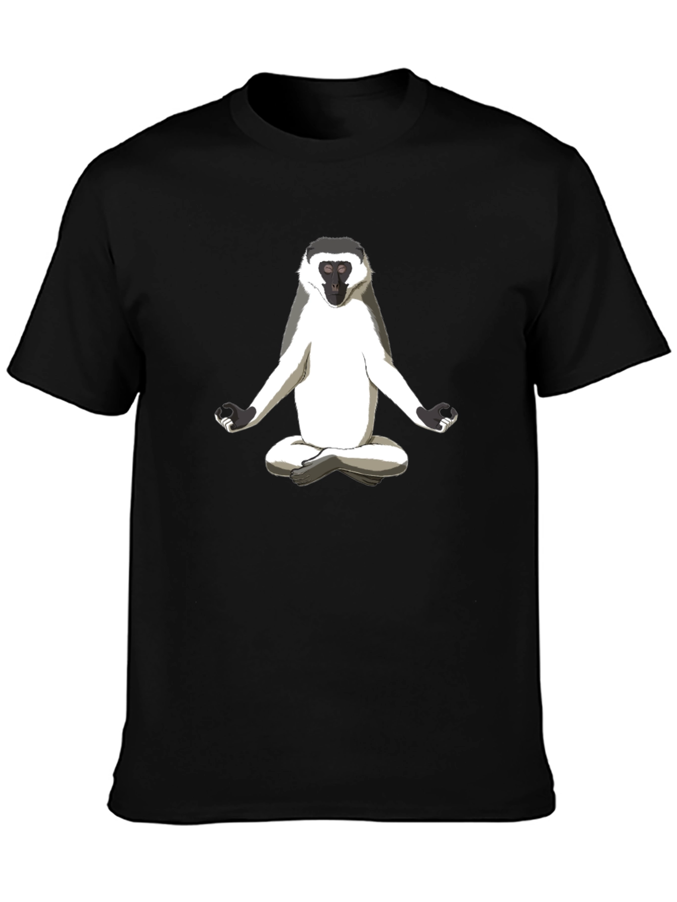 Zen Monkey Graphic Tee - Relaxed Fit Black T-Shirt