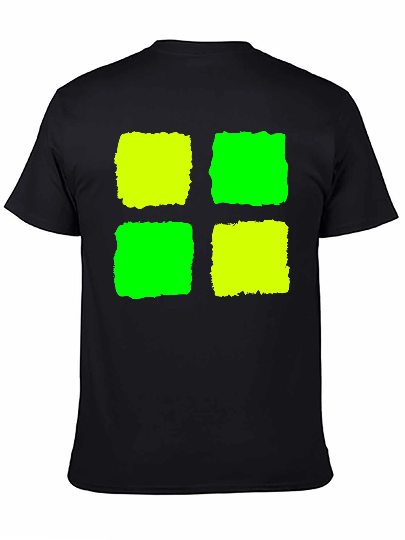 Abstract Geometric Graphic Tee - Black Cotton Blend Shirt