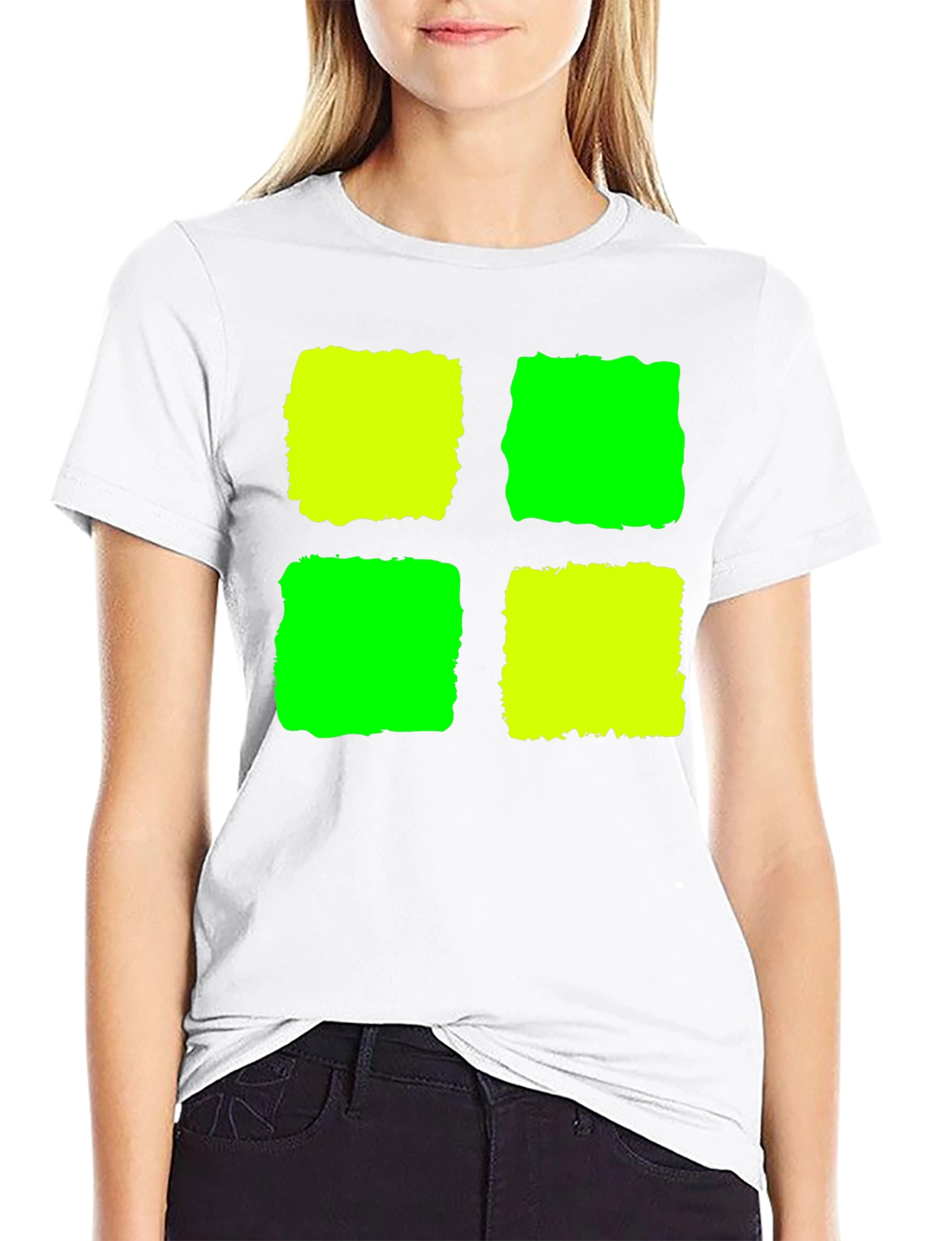 Abstract Geometric Graphic Tee - Black Cotton Blend Shirt