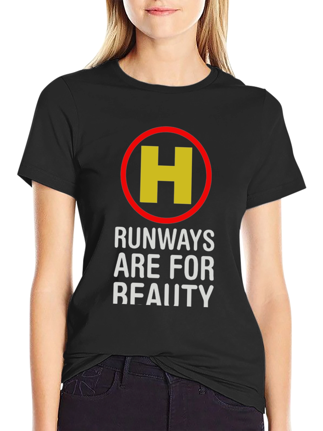 Runways Are For Reality Black Graphic Tee