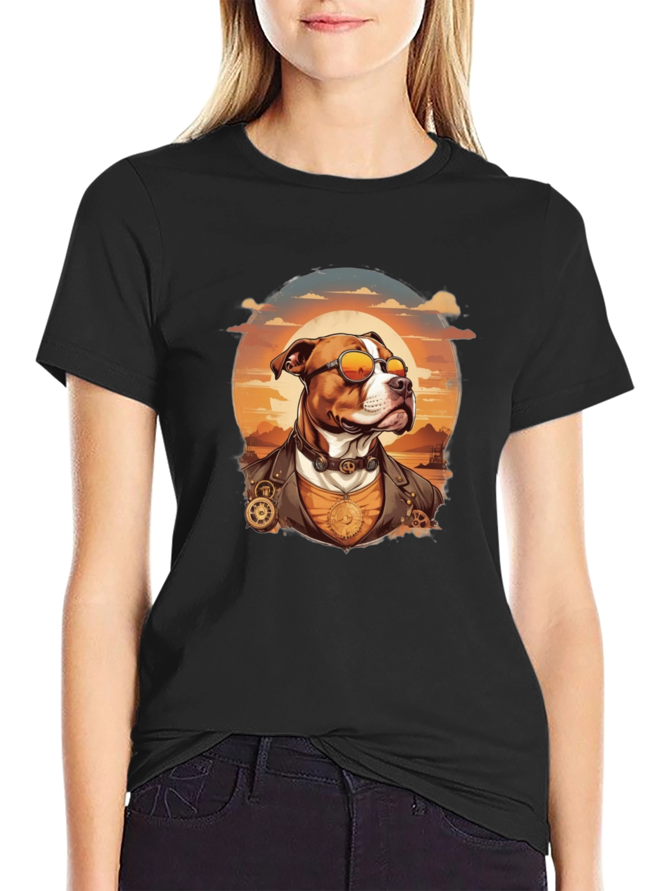 Steampunk Dog Portrait T-Shirt