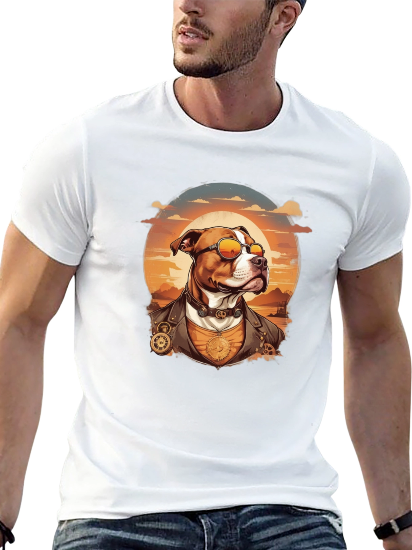 Steampunk Dog Portrait T-Shirt