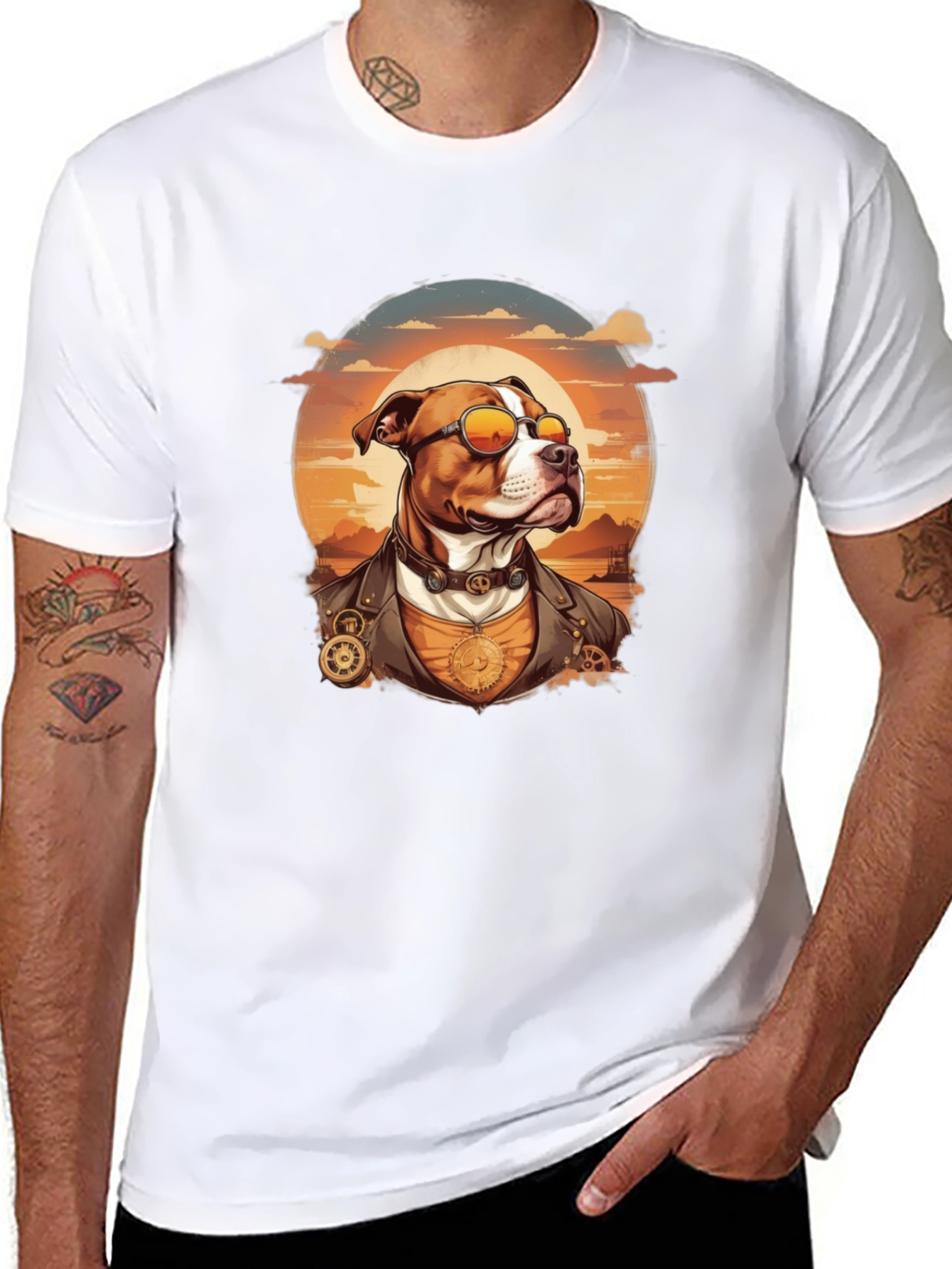 Steampunk Dog Portrait T-Shirt