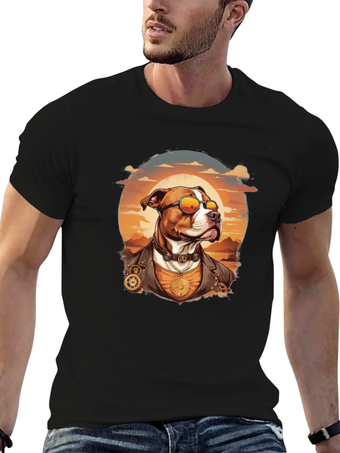 Steampunk Dog Portrait T-Shirt