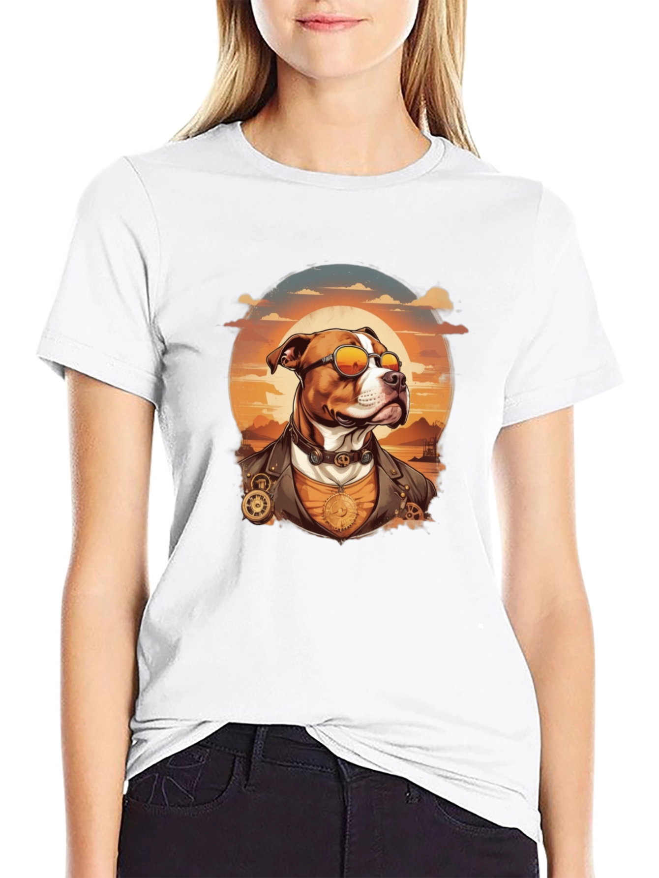 Steampunk Dog Portrait T-Shirt