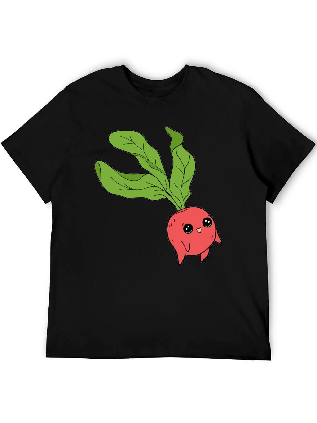 Cute Radish Graphic T-Shirt - Unisex Black Tee