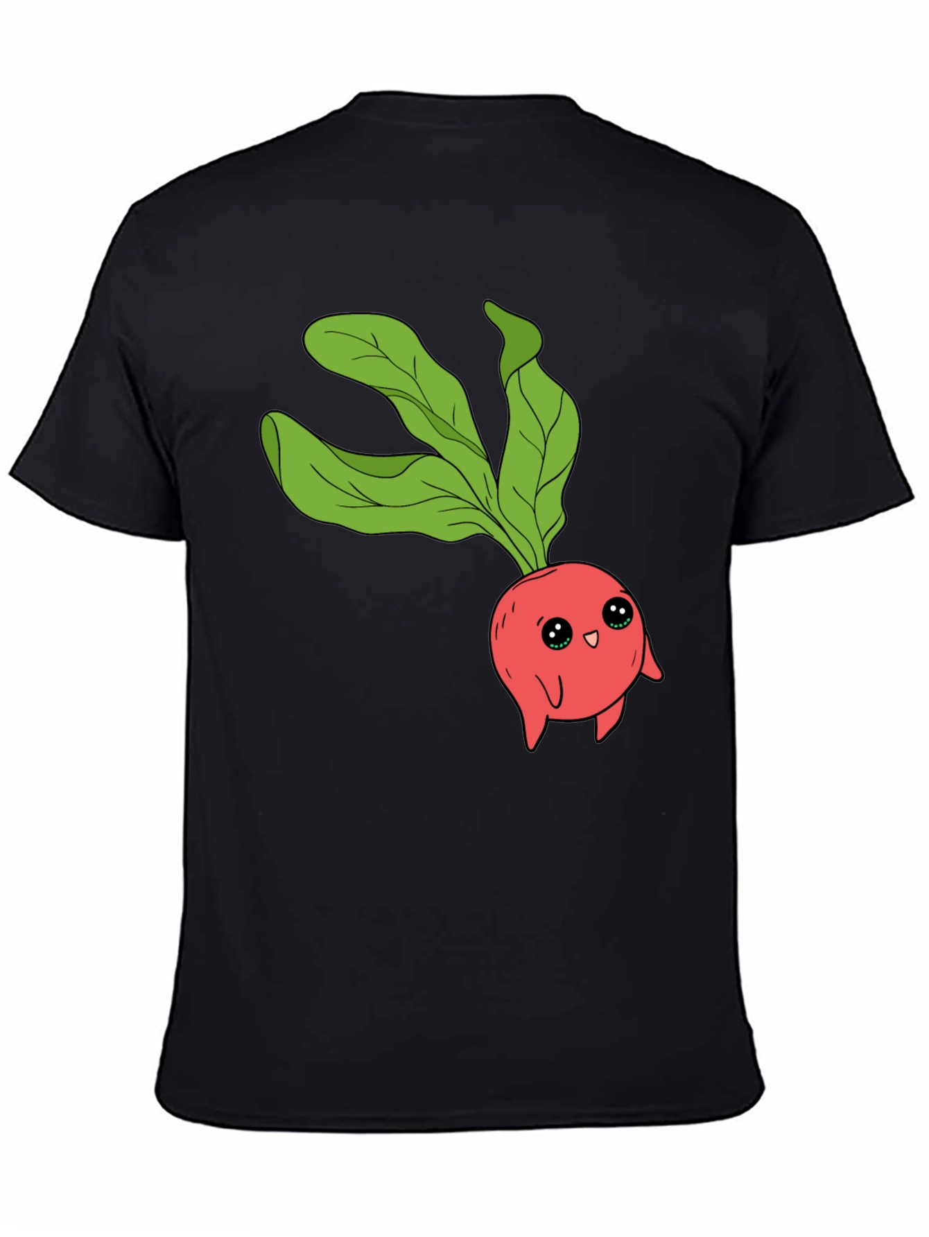 Cute Radish Graphic T-Shirt - Unisex Black Tee