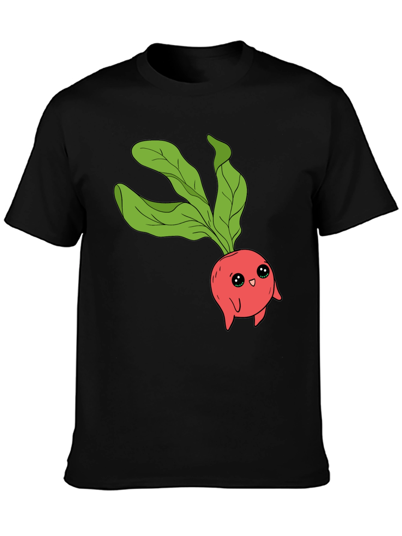 Cute Radish Graphic T-Shirt - Unisex Black Tee