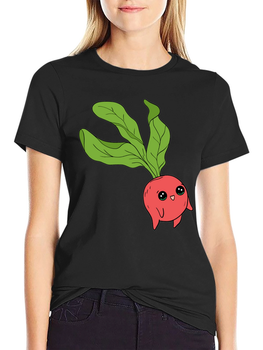 Cute Radish Graphic T-Shirt - Unisex Black Tee
