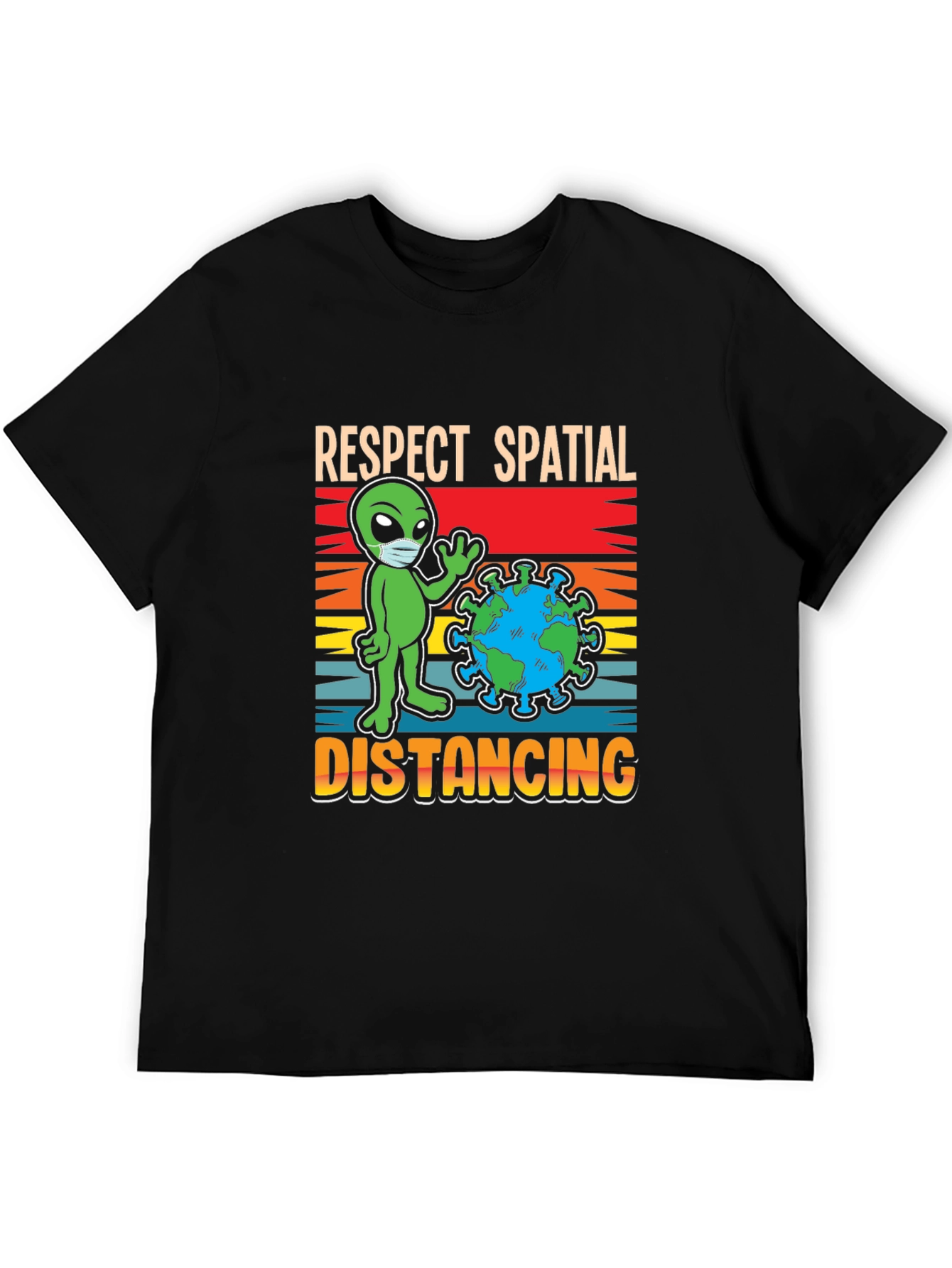 Respect Spatial Distancing T-Shirt Alien Earth Graphic Tee