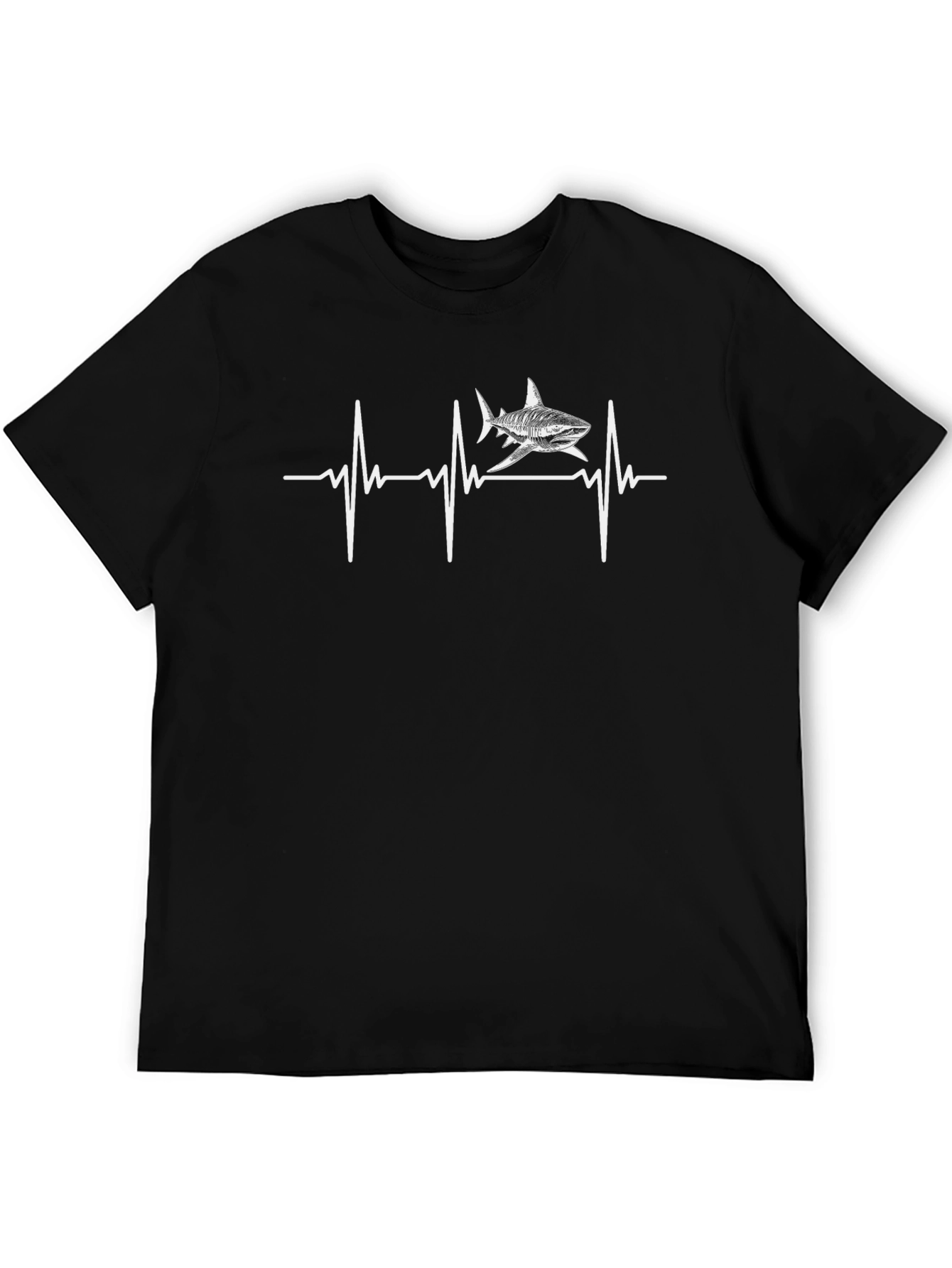 Shark Heartbeat Graphic Tee - Mens Black T-Shirt