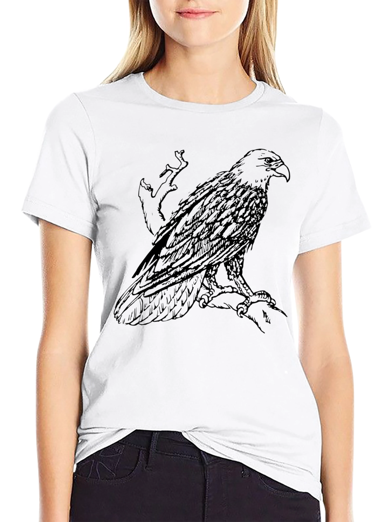 Mens Black Eagle Graphic T-Shirt