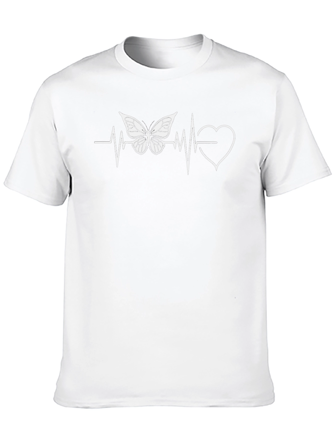 Butterfly Heartbeat Graphic Tee - Black Cotton T-Shirt