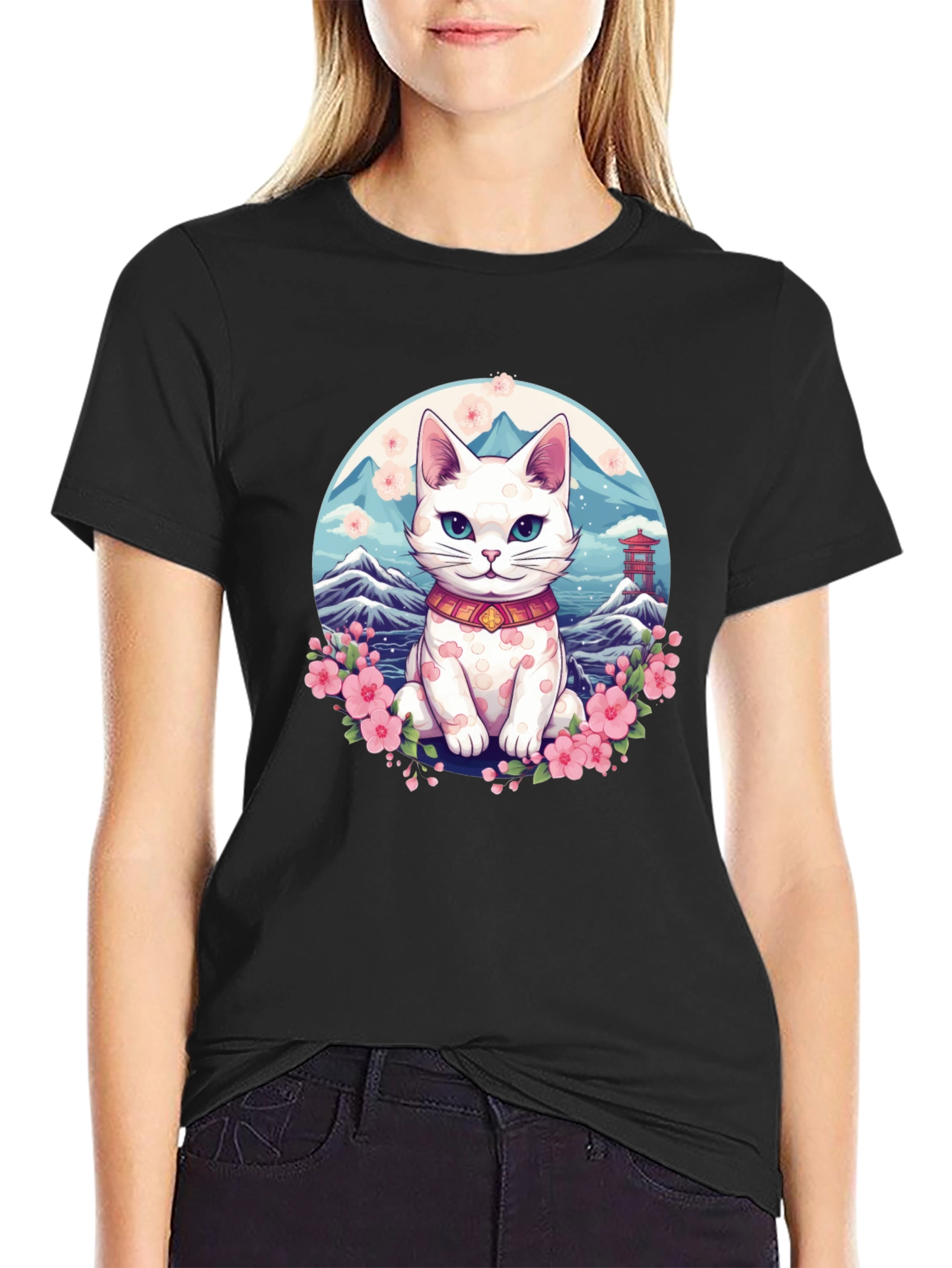 Lucky Cat T-Shirt - Japanese Anime Design