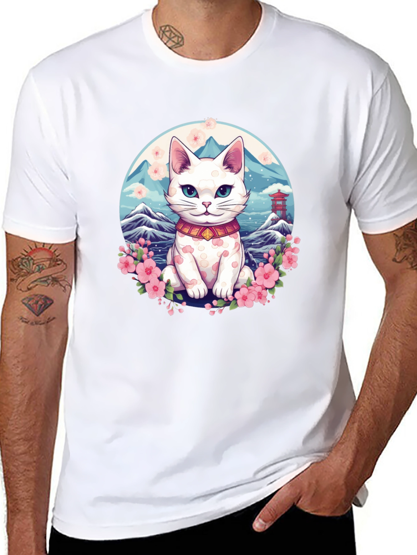 Lucky Cat T-Shirt - Japanese Anime Design