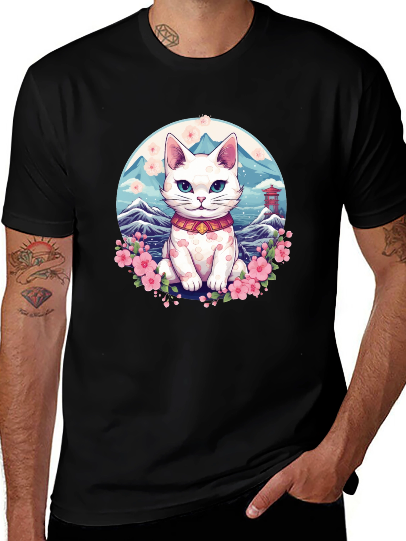 Lucky Cat T-Shirt - Japanese Anime Design