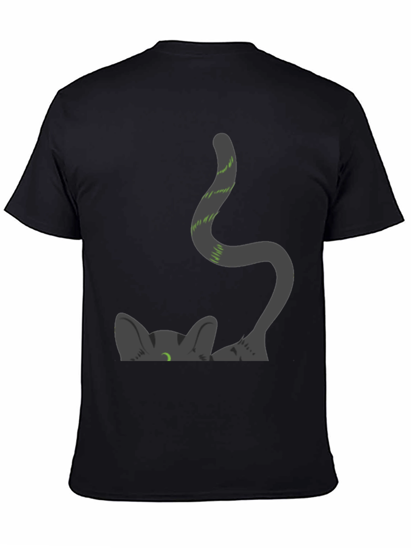 Sneaky Cat Graphic Tee - Black Cotton