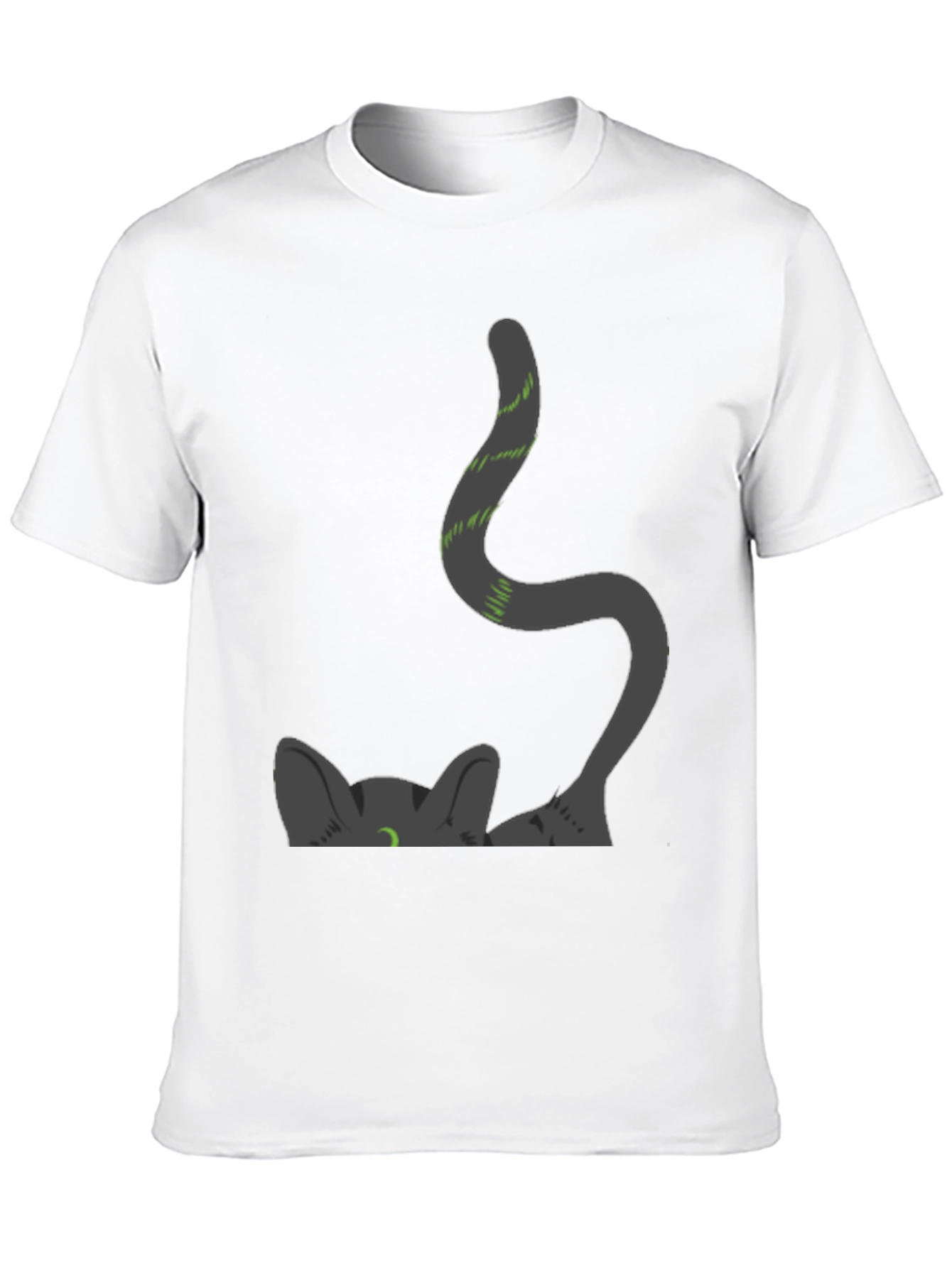Sneaky Cat Graphic Tee - Black Cotton