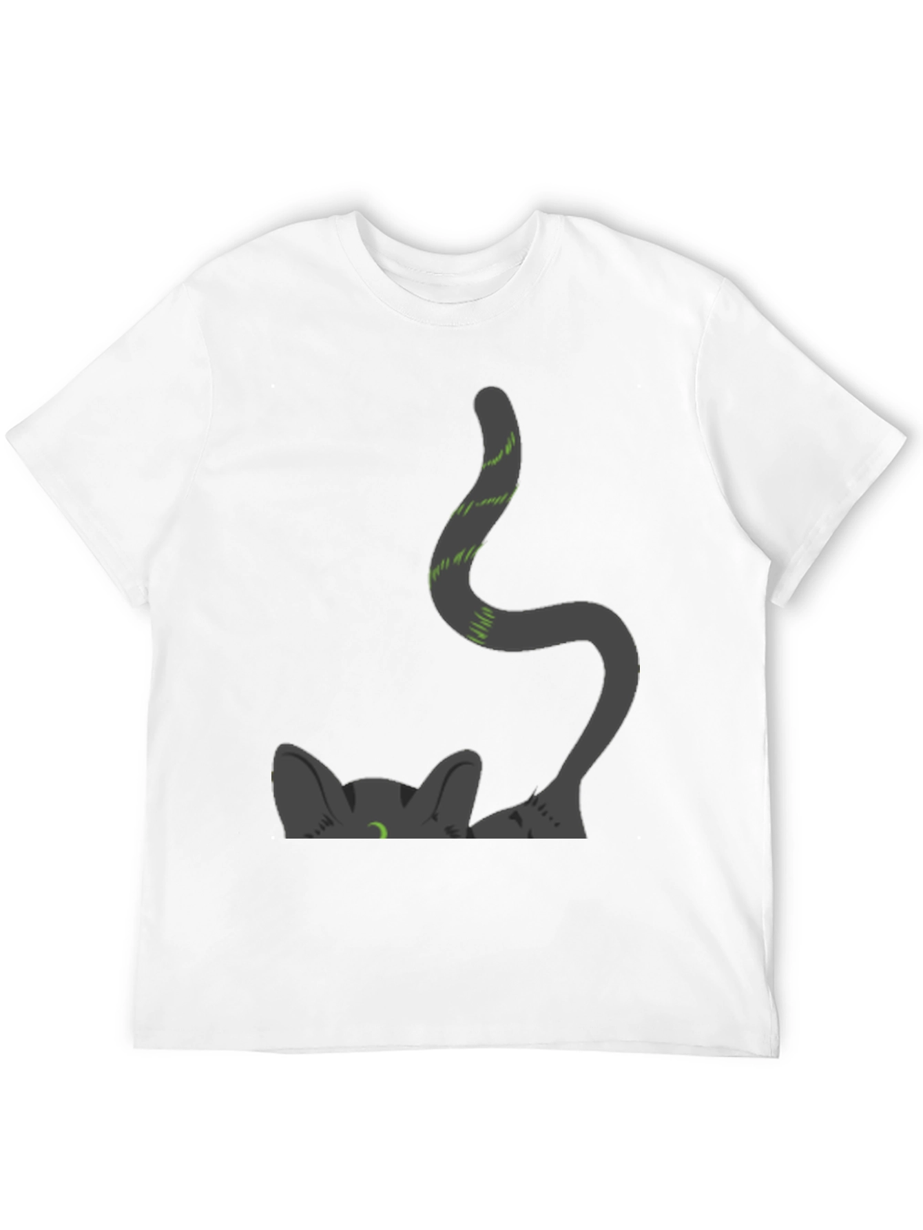 Sneaky Cat Graphic Tee - Black Cotton