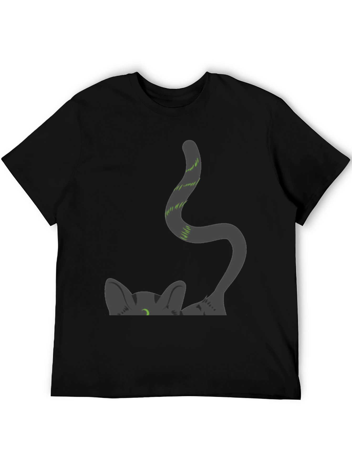 Sneaky Cat Graphic Tee - Black Cotton
