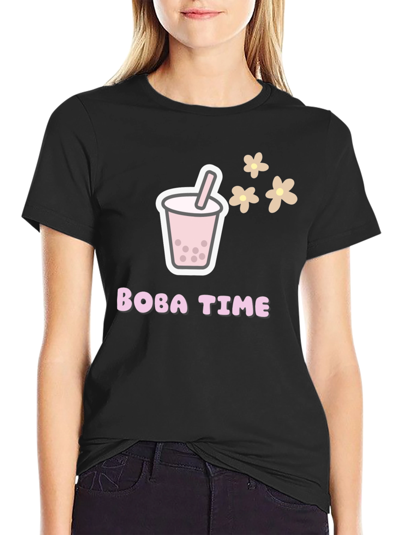 Boba Time Black T-Shirt - Graphic Tee