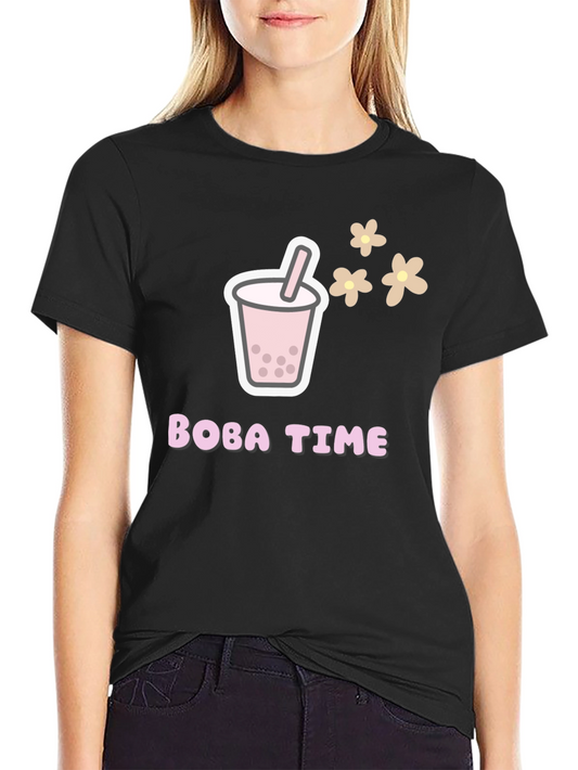 Boba Time Black T-Shirt - Graphic Tee