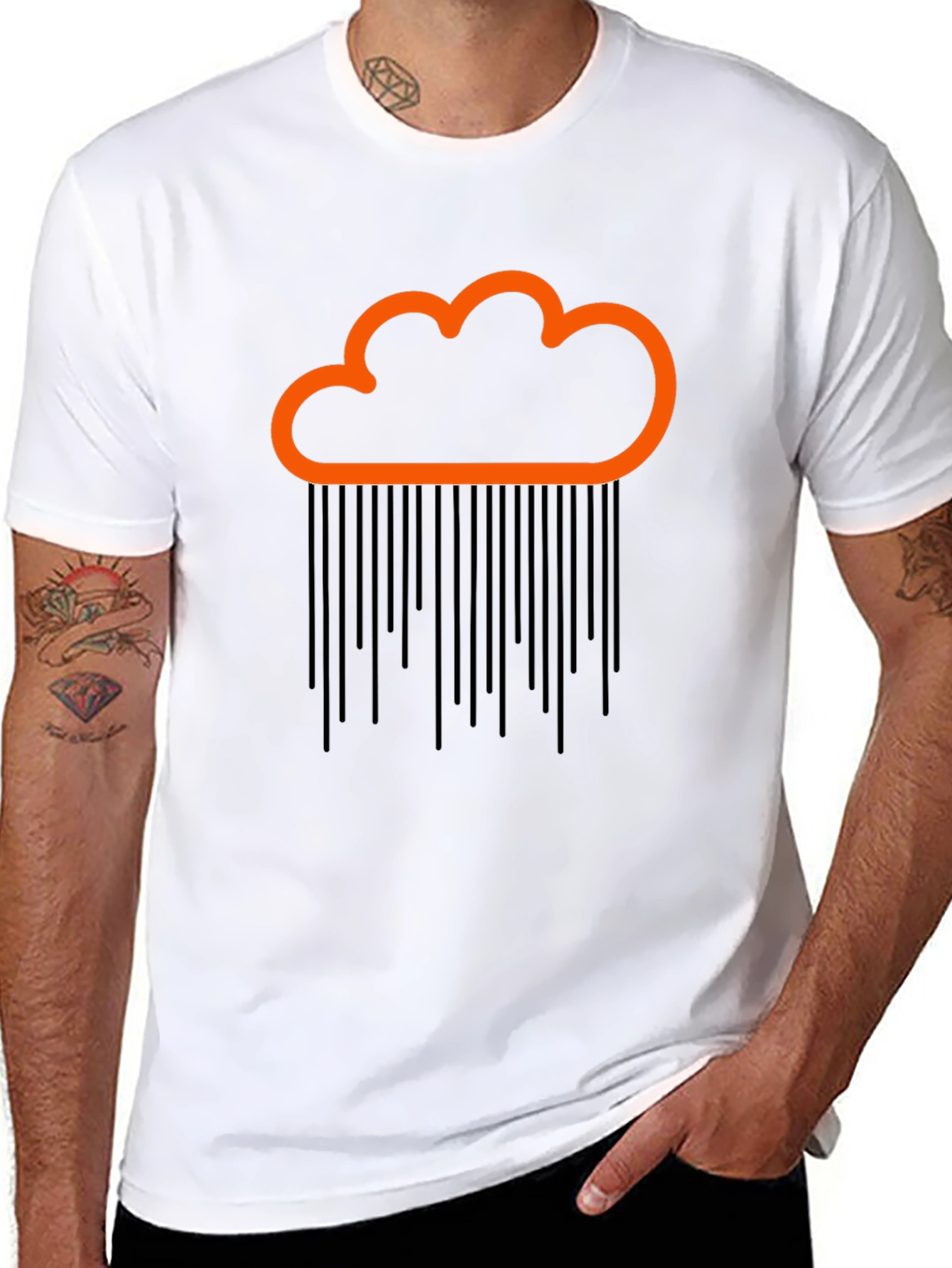 Cloud Rain Graphic Tee - Black