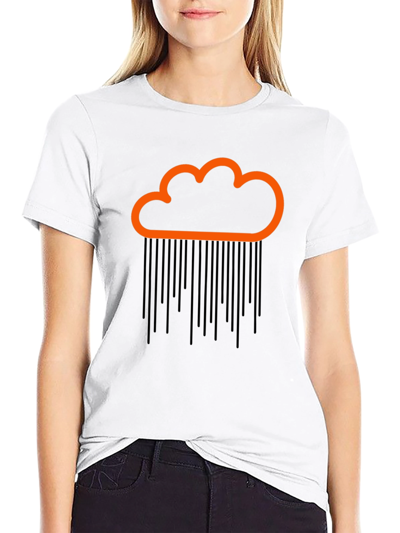 Cloud Rain Graphic Tee - Black