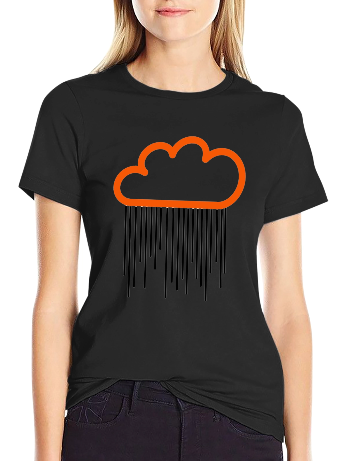 Cloud Rain Graphic Tee - Black