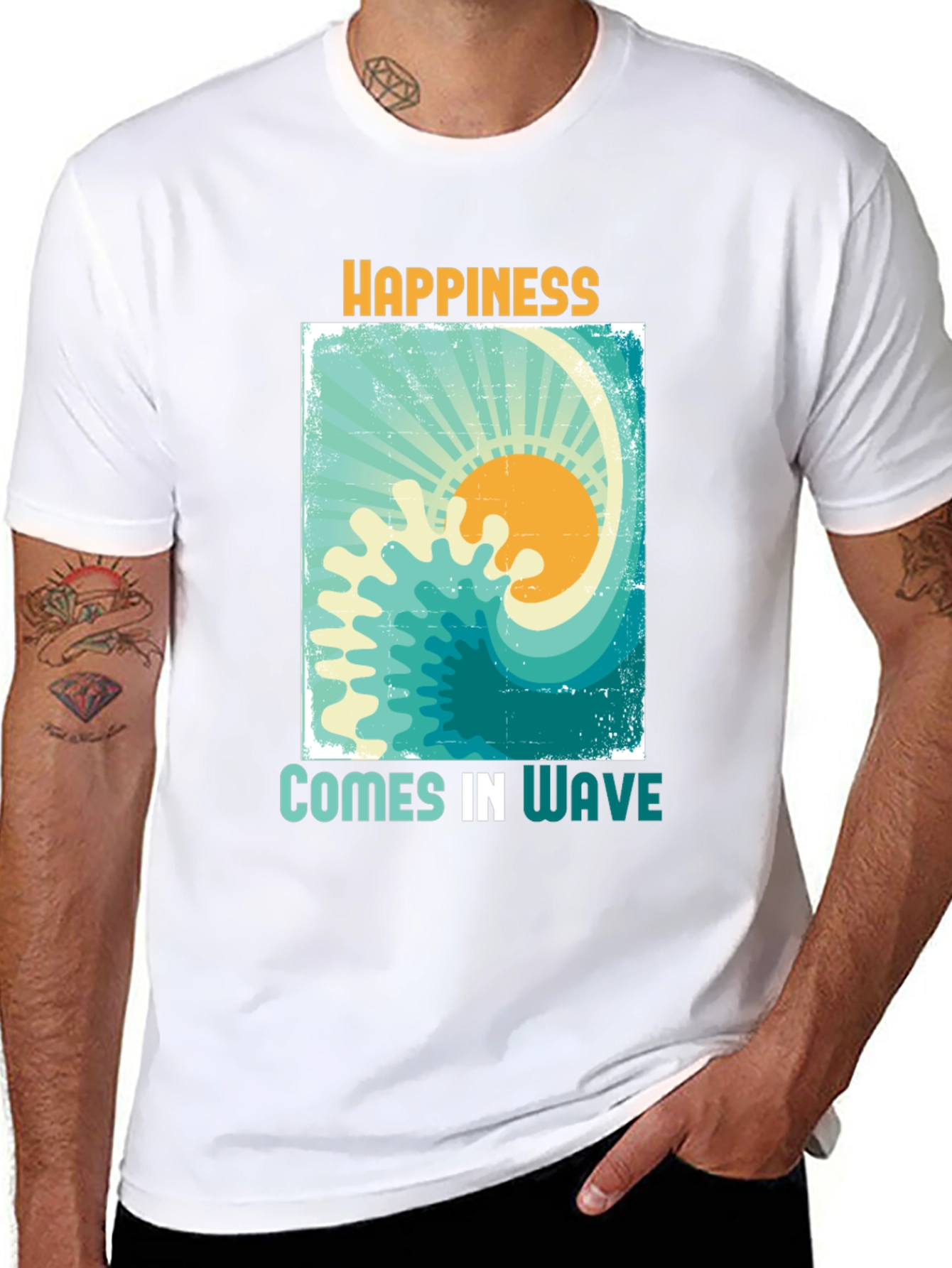 Happiness Comes In Wave Tee