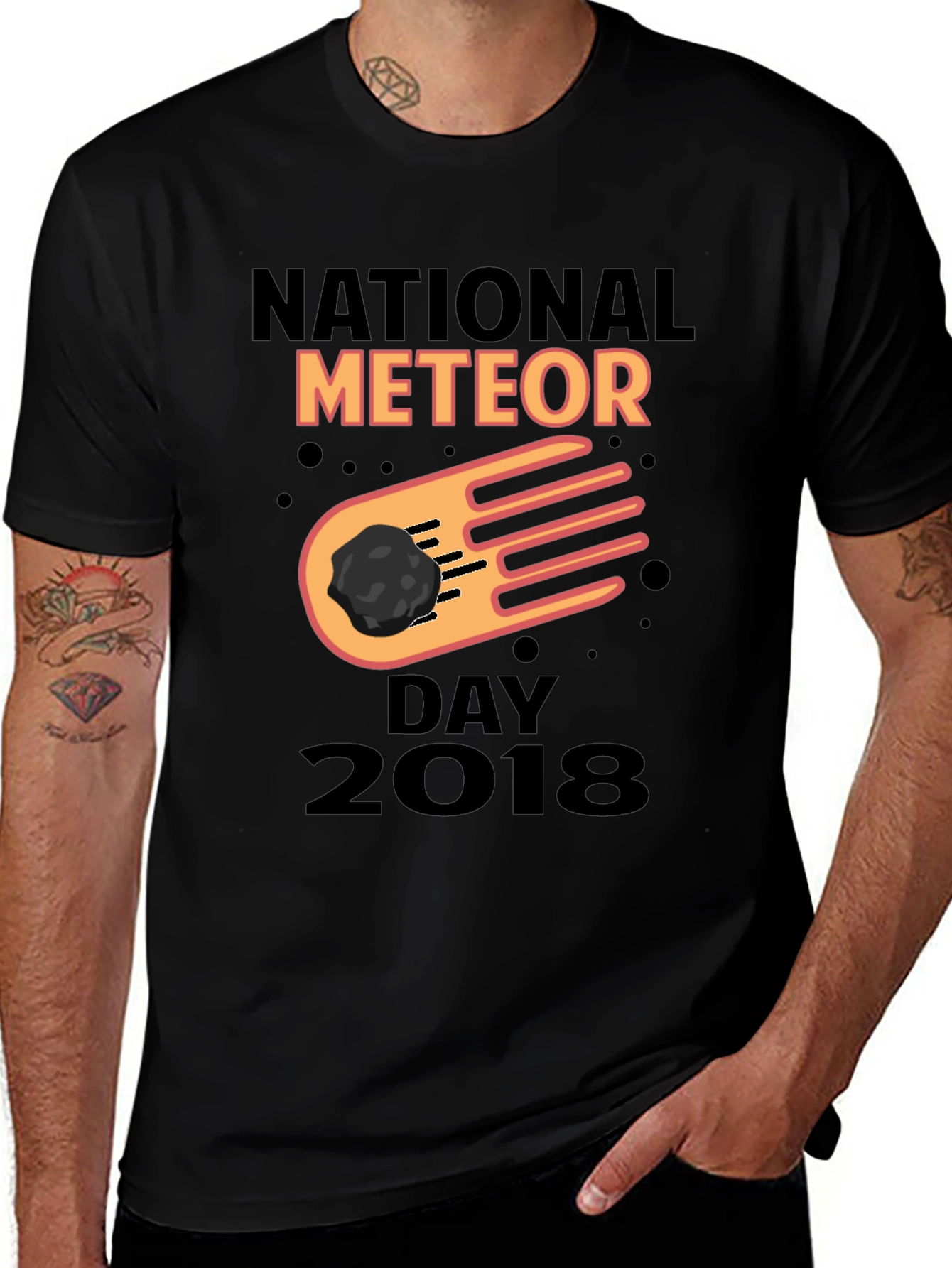 National Meteor Day 2018 Black Graphic T-Shirt